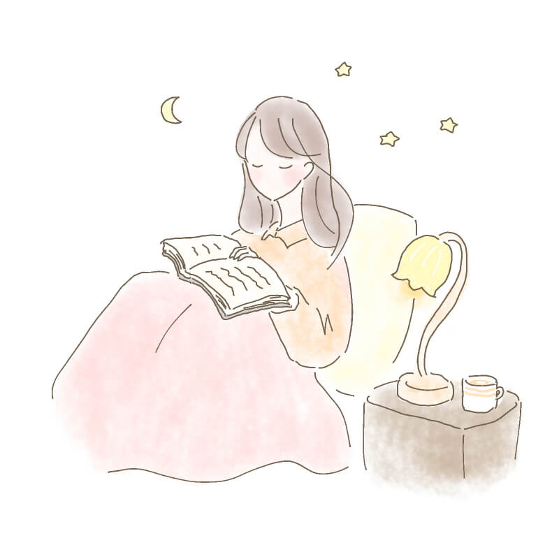 本を読む女性のイラスト